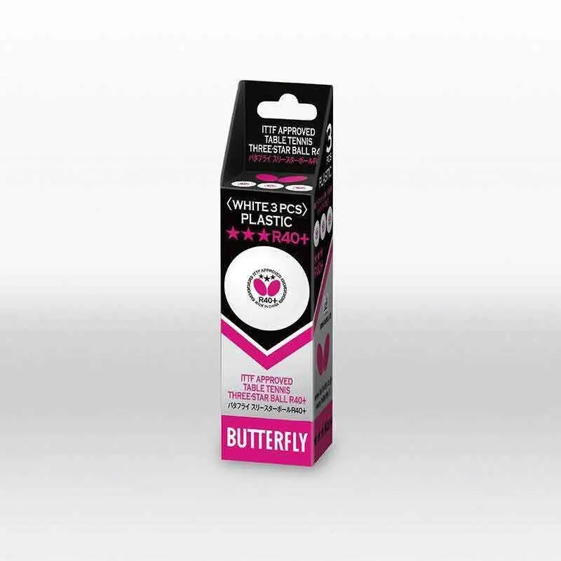 BUTTERFLY R40+ 3-Star Plastic Table Tennis Balls