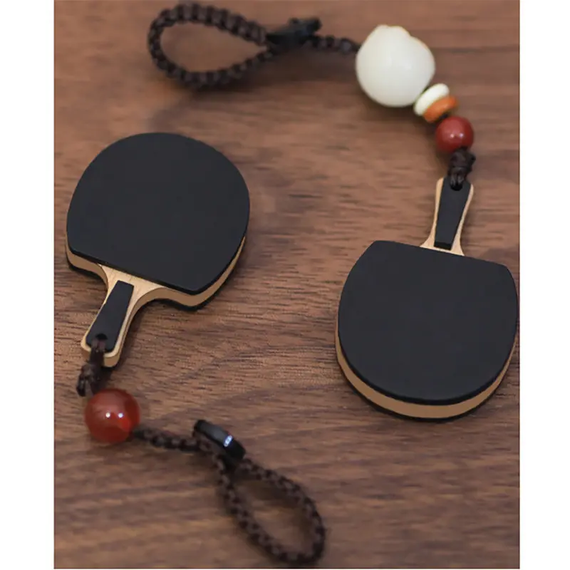 PP Ebony Wooden Table Tennis Paddle Keychain Photo 3