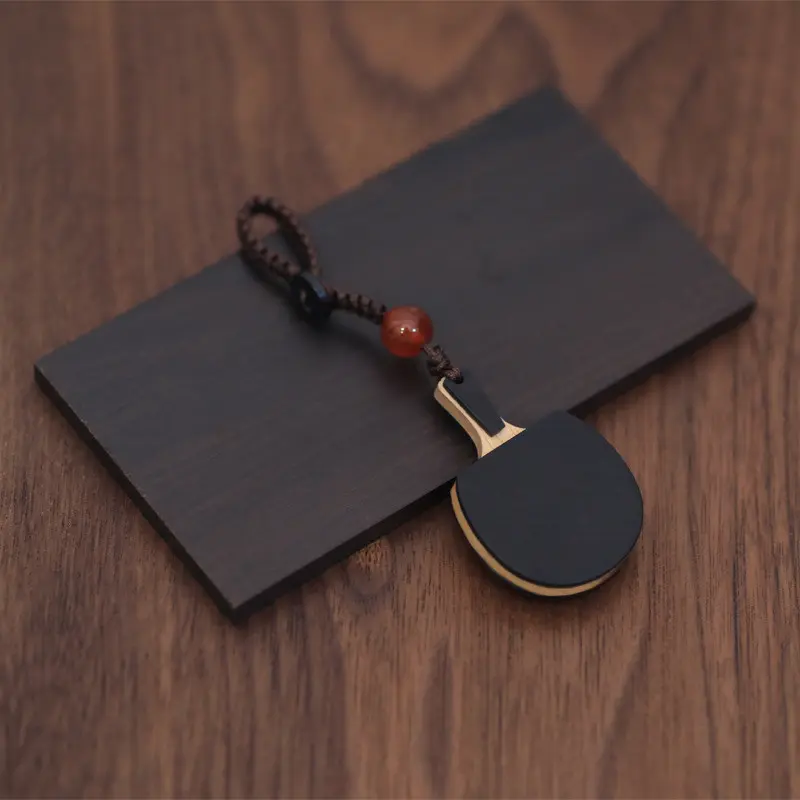 PP Ebony Wooden Table Tennis Paddle Keychain