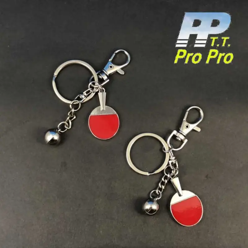 PP – Mini Table Tennis Racket Metal Keychain – B