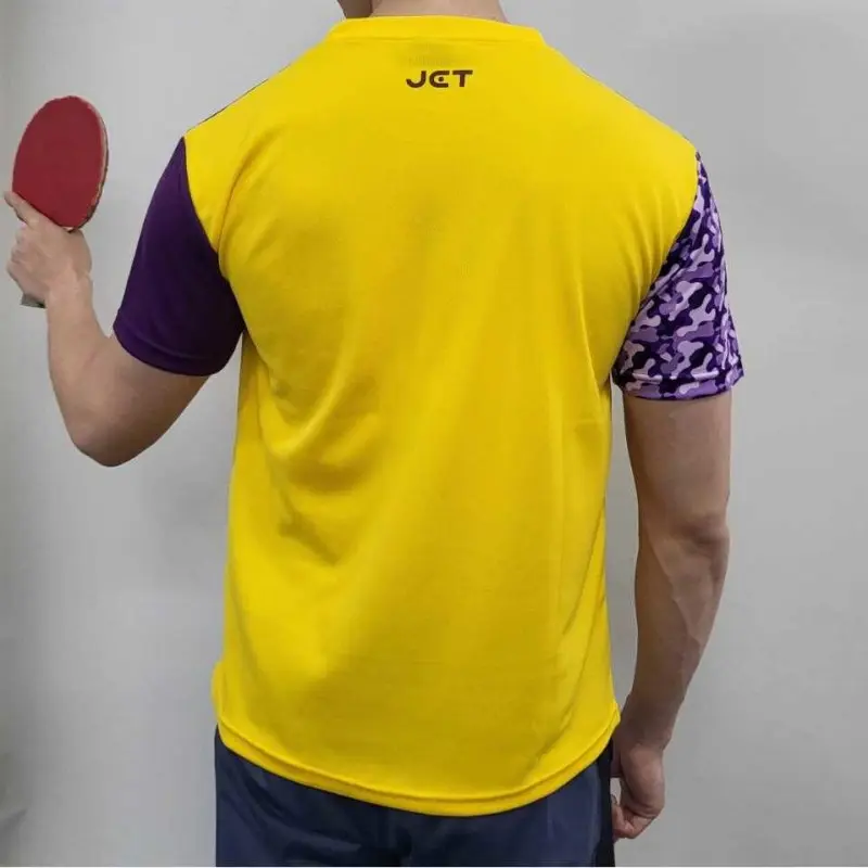 JET-2303 Sports Shirt – Yellow / Purple Camouflage Photo 2