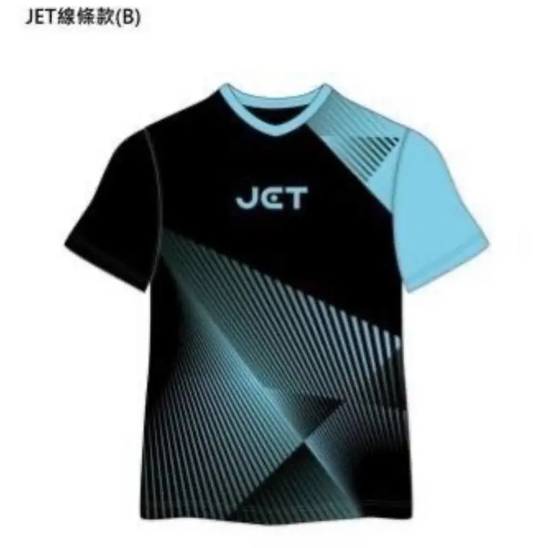 JET J-2407 運動上衣 水藍領/黑 V